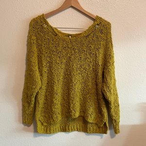 Free People Sunday Shore Gold Yellow Sweater